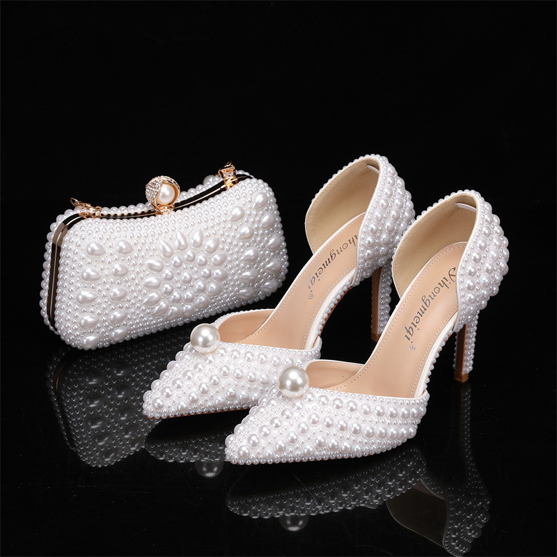 Luxury Bags Brands - Tas en schoenenset voor dames Parel