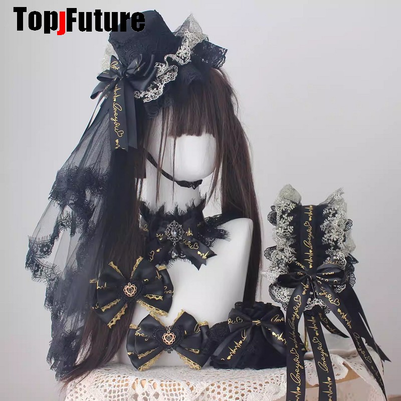 Luxury Y2K Bags - Zwarte Gouden Luxe Hoofddeksel Spike Lolita